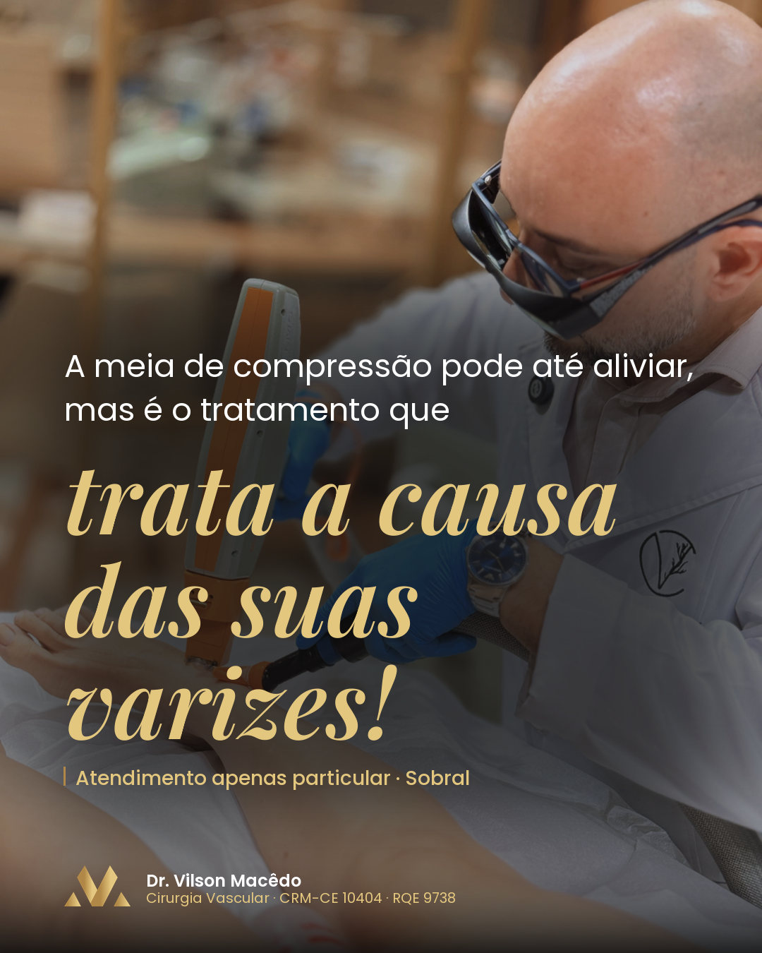 A meia de compressão pode até aliviar, mas é o tratamento que trata a causa das suas varizes!