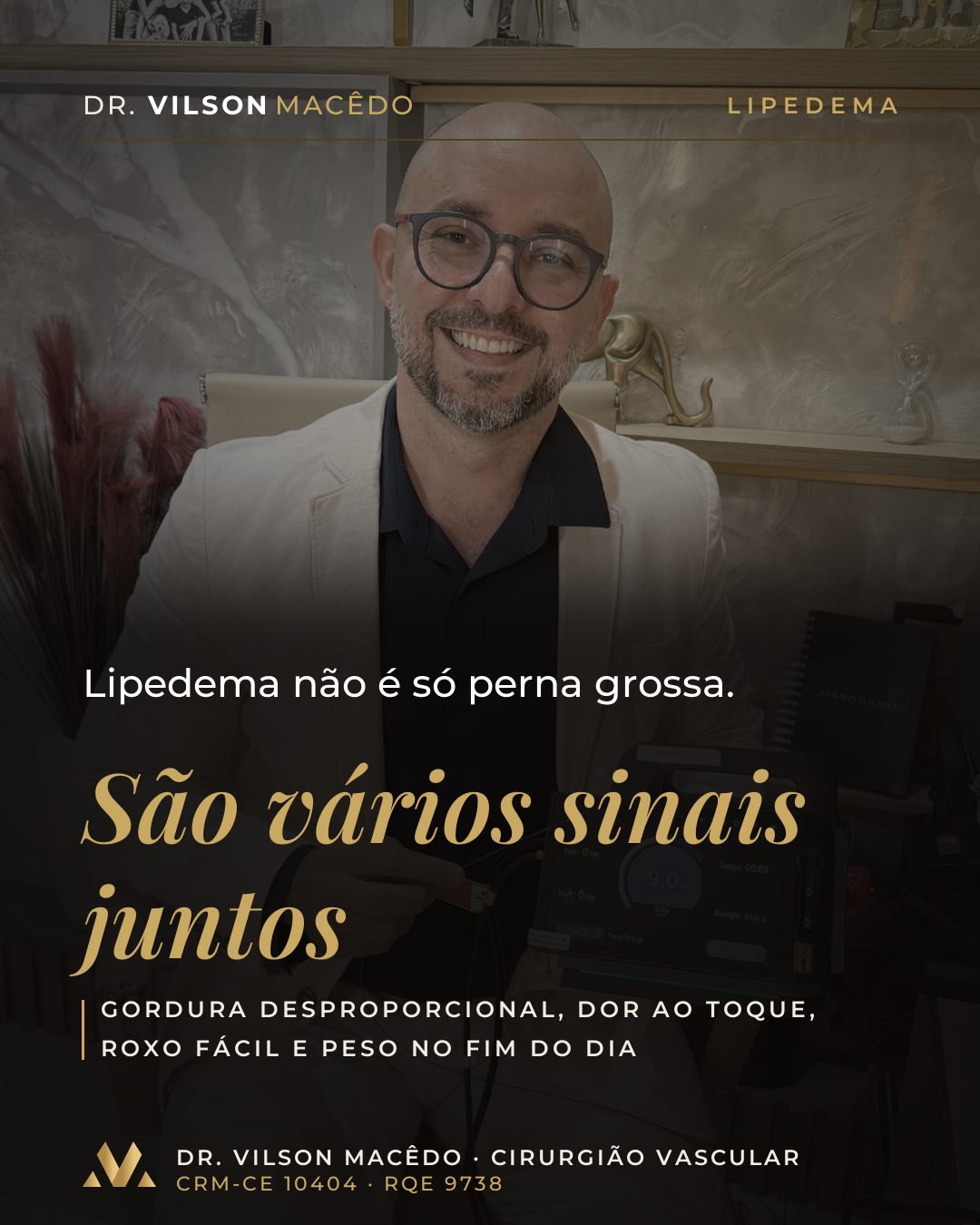 Lipedema não é só perna grossa. São vários sinais juntos.
