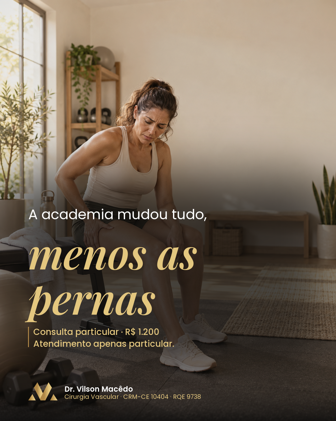 A academia mudou tudo, menos as pernas