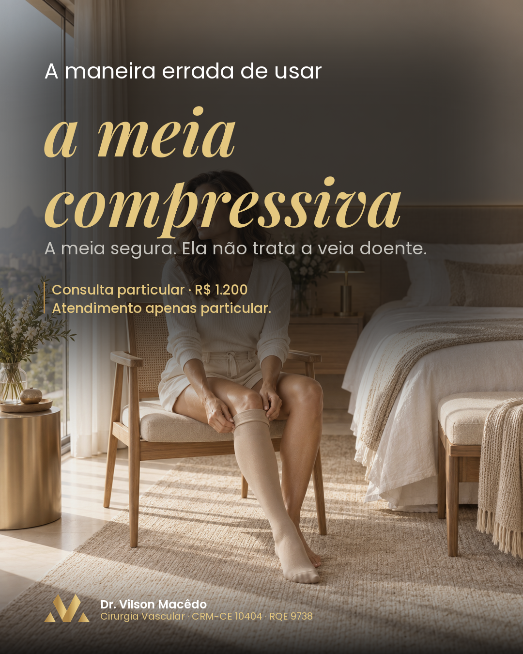 A meia de compressão não trata